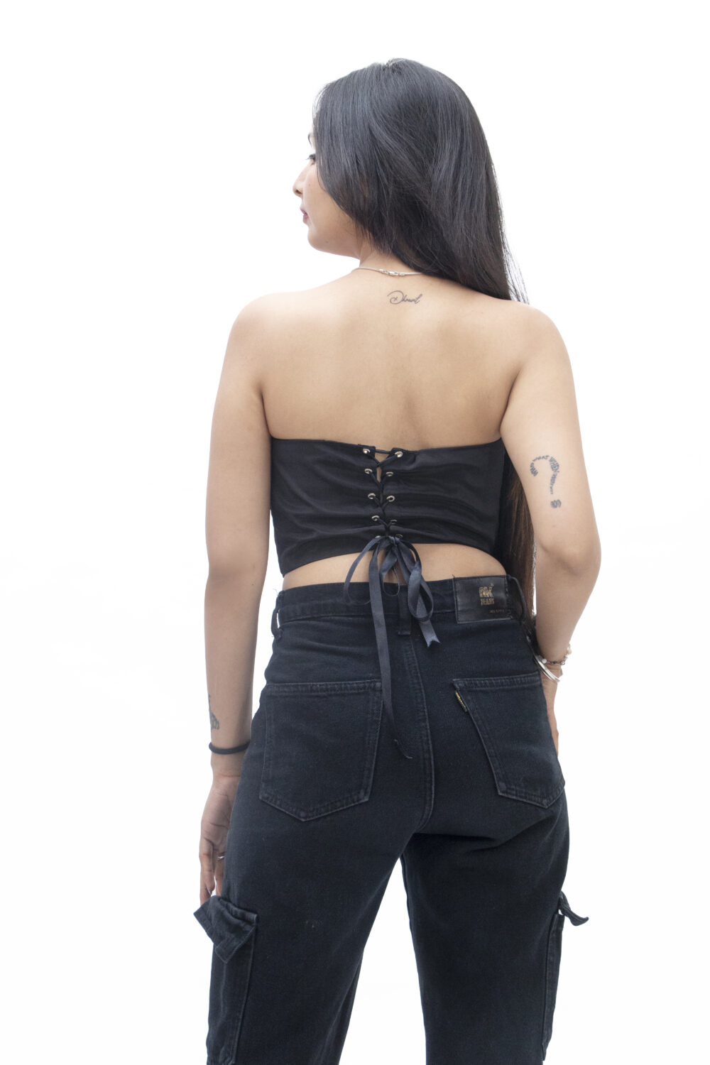 Black & White Off-Shoulder Corset Top - Image 5