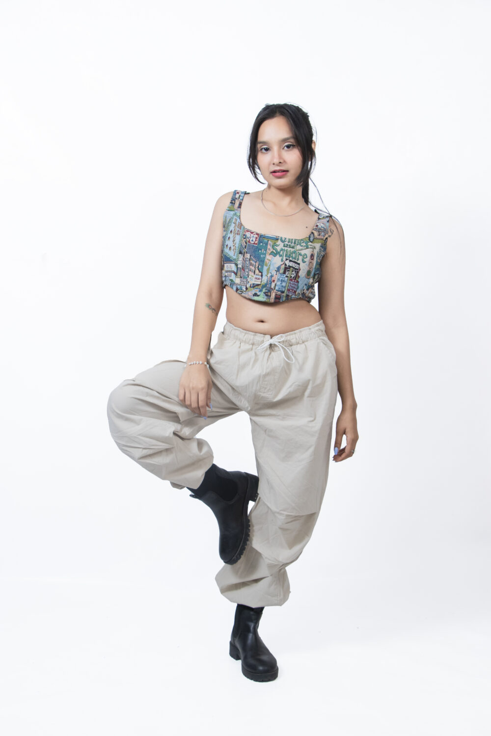 Cotton jacquard blouse Corset top - Image 2