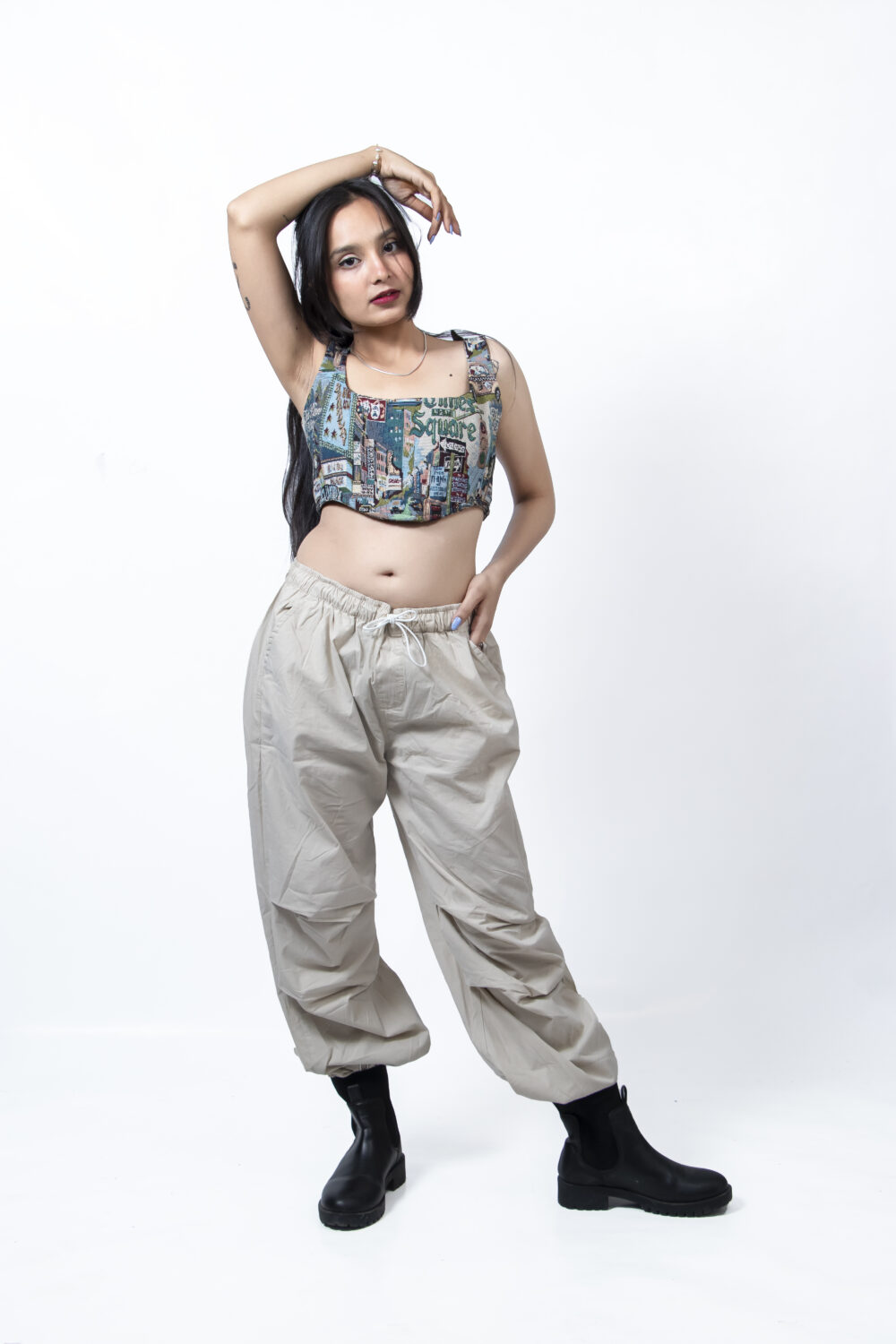 Cotton jacquard blouse Corset top - Image 3