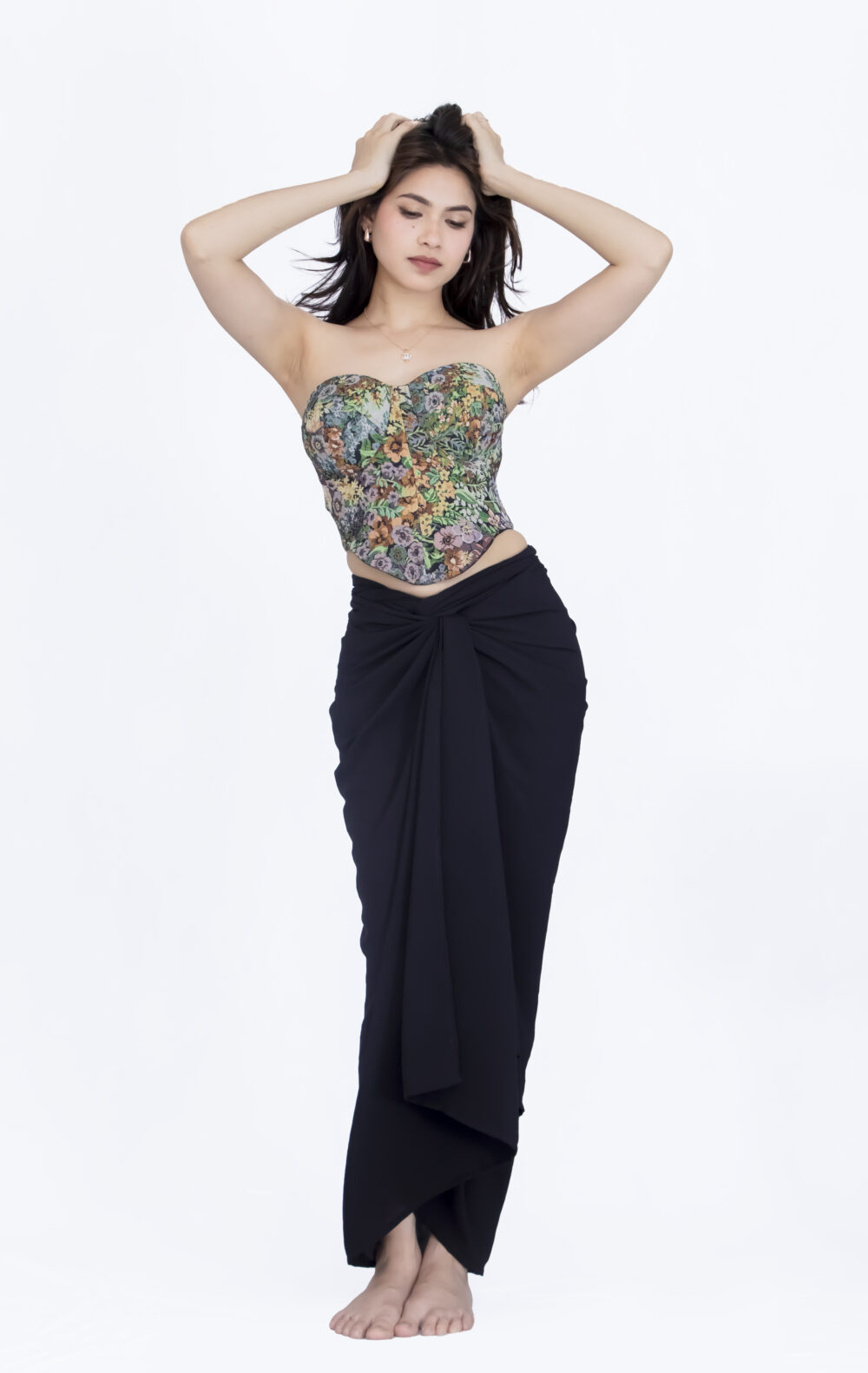 Floral corset & Black Skirt Set - Image 2