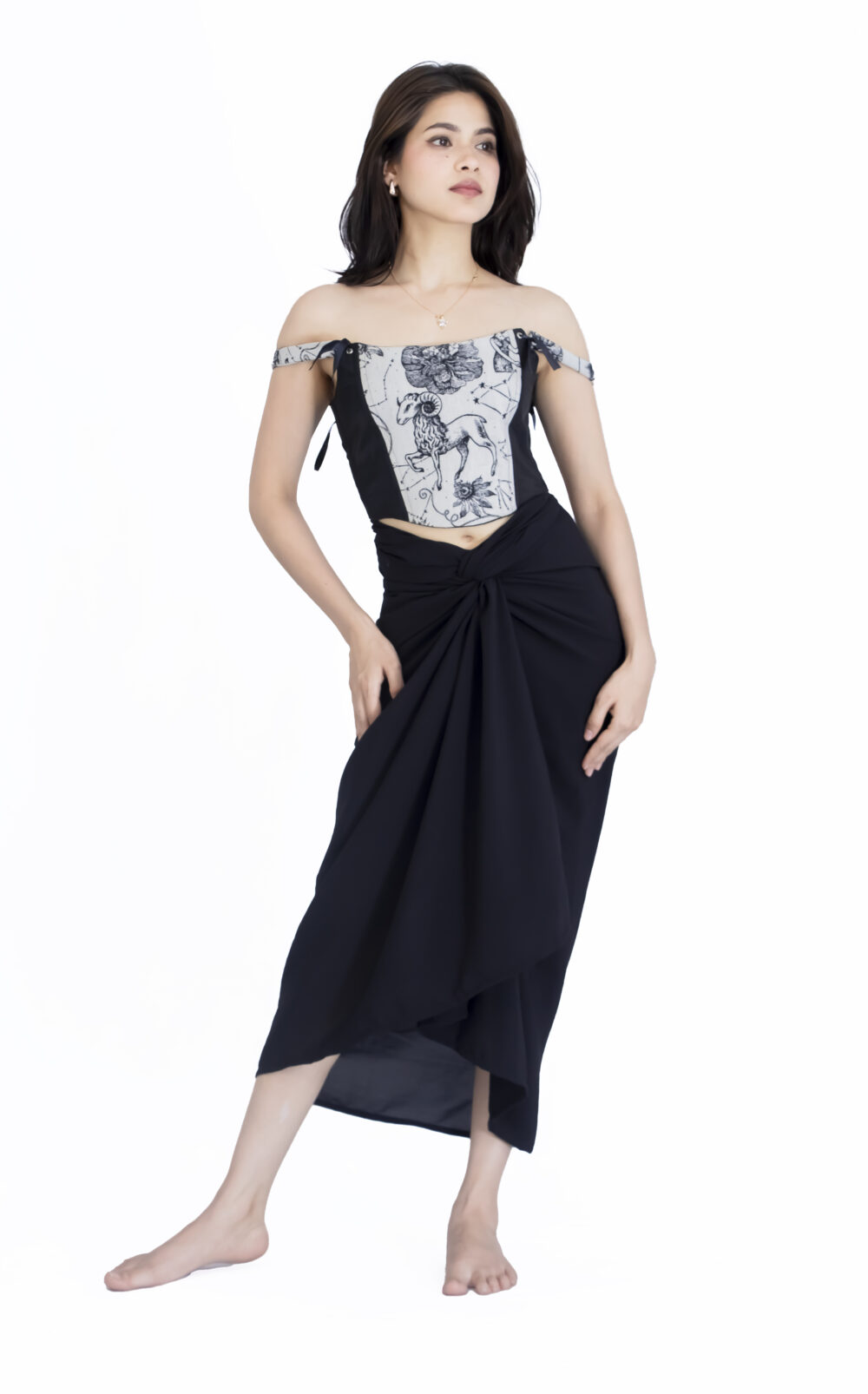 Black & White corset Skirt Set - Image 2